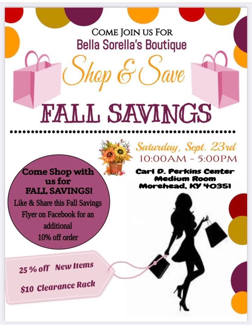 Bella Sorella's Boutique Fall Pop Up Clearance Sale