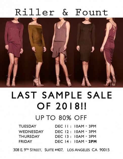 Riller and Fount Sample Sale