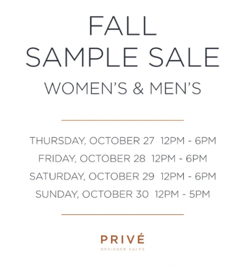 PRIVÉ Fall Sample Sale