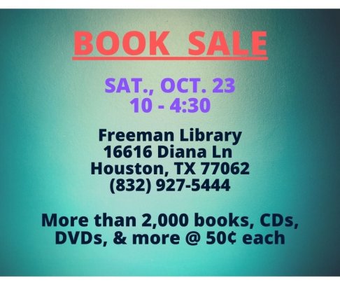 Friends of Freeman Library Book Sale