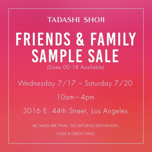 Tadashi Shoji Sample Sale