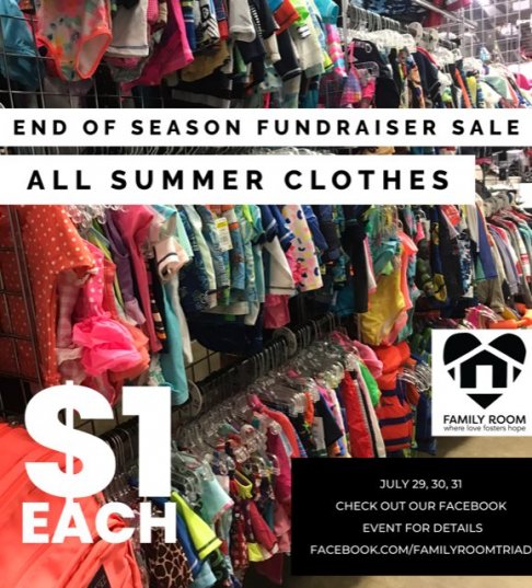 Family Room End of Season Clothing Sale