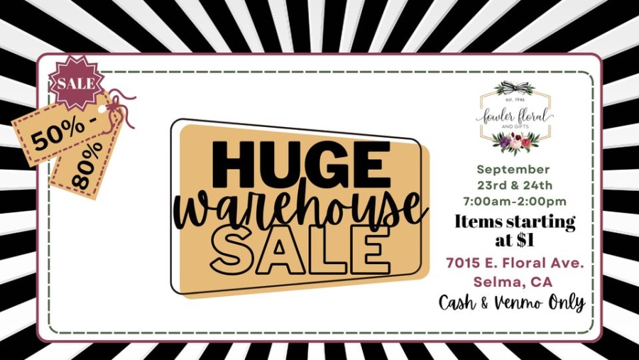 Fowler Floral and Gifts Warehouse Sale