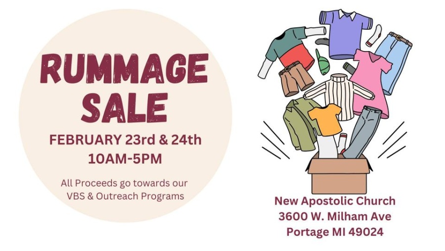 New Apostolic Church of Portage RUMMAGE SALE