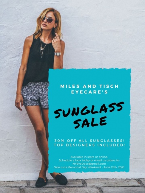 Miles and Tisch Eyecare Summer Sunglass Sale