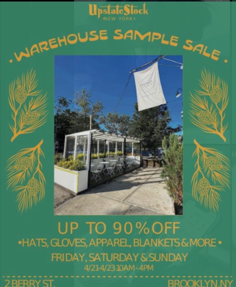 Upstate Stock Warehouse Sample Sale