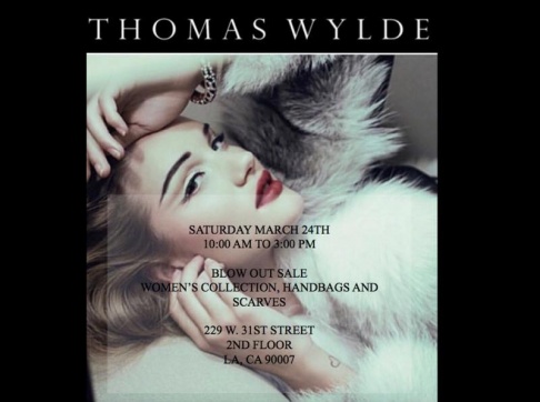 Thomas Wylde Sample Sale