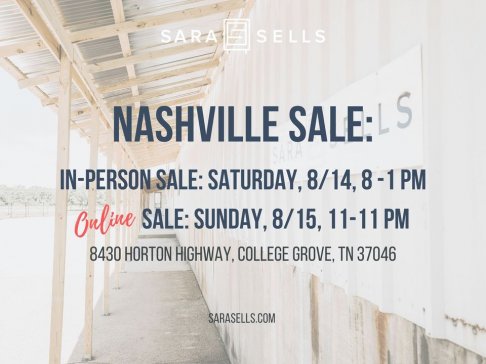 Sara Sells August Warehouse Sale - Nashville