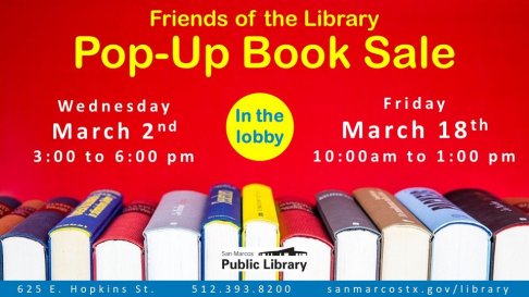 San Marcos Public Library Pop-Up Book Sale