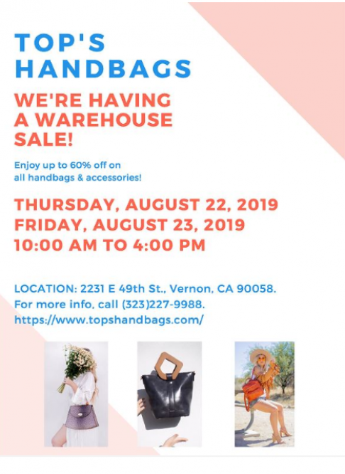 Top's Handbags Warehouse Sale