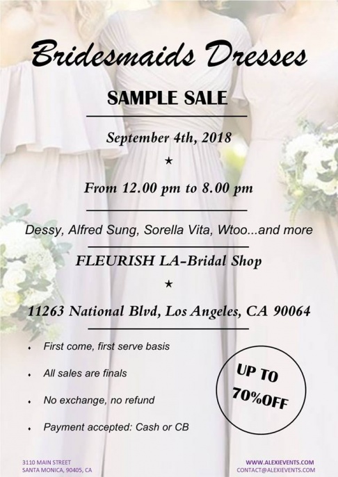 Bridesmaids Dresses Sample Sale