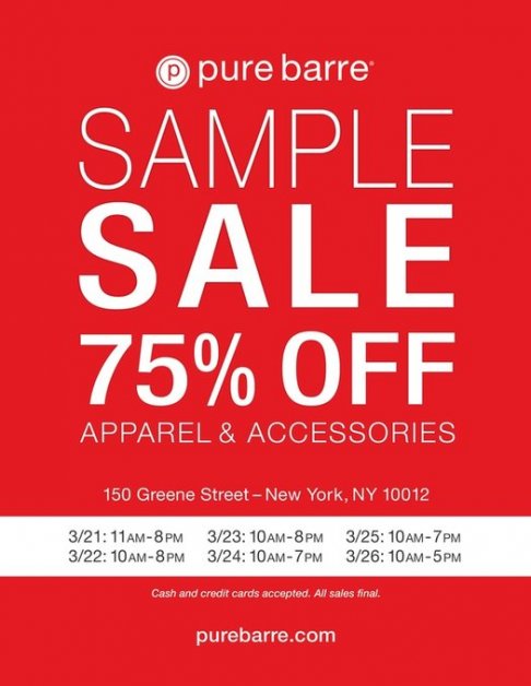 Pure Barre Sample Sale
