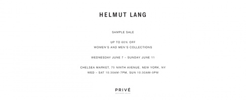 Helmut Lang sample sale